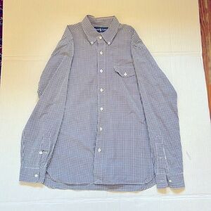 Ralph Lauren black and white plaid dress shirt size medium